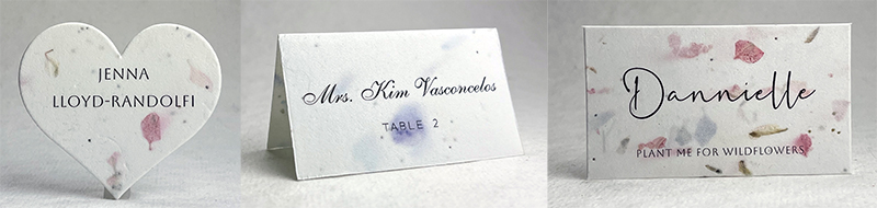 custom printed seed paper place card