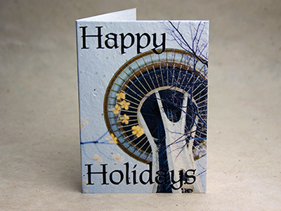 space needle seed paper holiday card