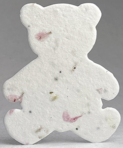 Click for 17s pink recycled seed paper bear shape