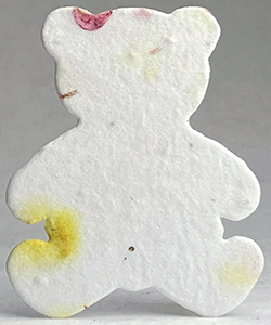 Click for 37s pink and yellow seed paper bear shape
