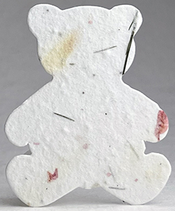 Click for 50s pink and fern seed paper bear shape