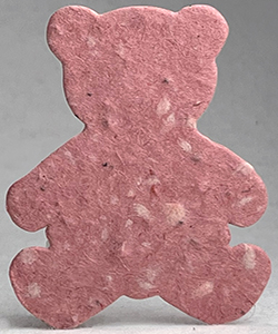 Click for 68s pink seed paper bear shape