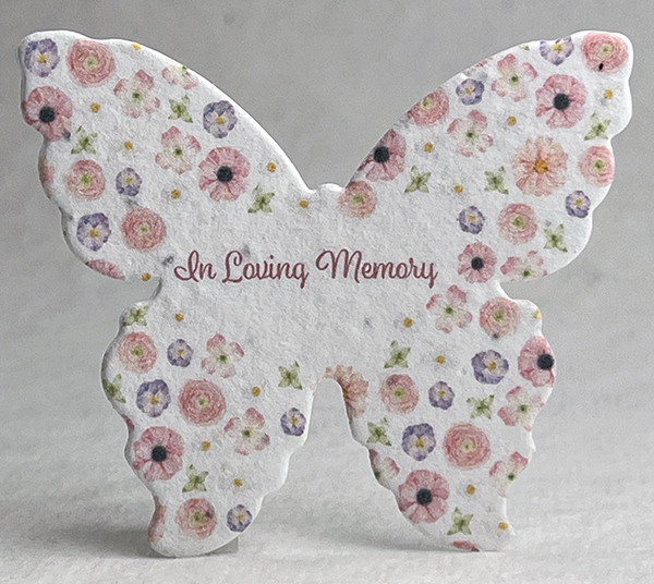 Floral butterfly seed paper