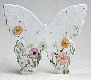 seed paper butterfly with floral print