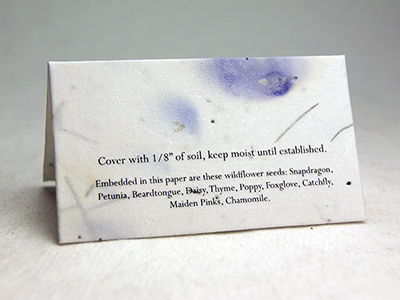 Printed Seed Paper Place Card