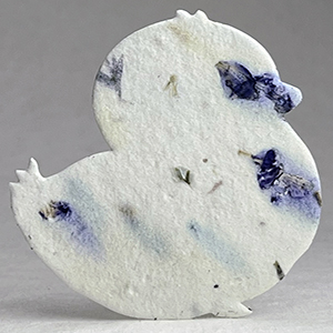 Click for 45s purple recycled seed paper chick shape