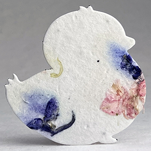 Click for 56s pink and purple seed paper chick shape