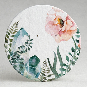 crystal and poppy seed paper printed circle