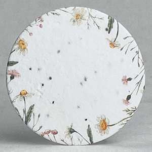 daisy frame seed paper printed circle
