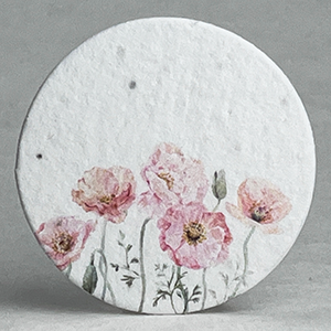 poppy pink seed paper printed circle