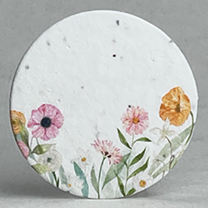 ranunculus garden seed paper printed circle
