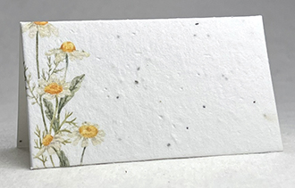 daisy print seed paper place card