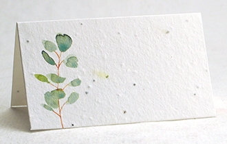eucalyptus print seed paper place card