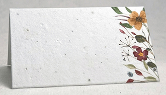 mixed floral print seed paper place card