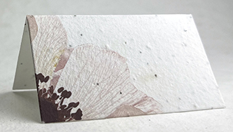 pink anemone floral print seed paper place card