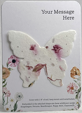 24s seed paper butterfly on 3x5 card