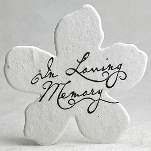 In Loving Memory printed paper seed paper flower