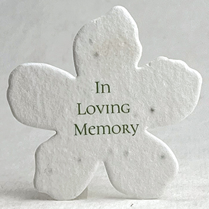 In Loving Memory printed paper seed paper flower