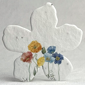 Poppy printed paper seed paper flower