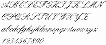 formal font for names and date