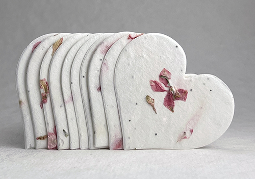 #24s Pink Petal  seed paper hearts