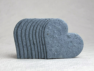 blue seed paper hearts