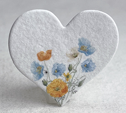 printed seed paper hearts 