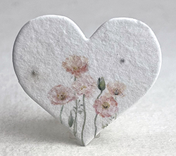 printed seed paper hearts 