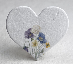 printed seed paper hearts 