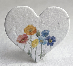 printed seed paper hearts 