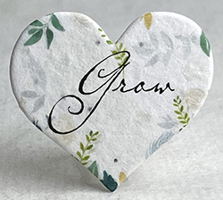 printed seed paper hearts Grow