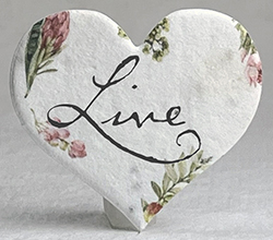 printed seed paper hearts Live