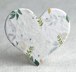 printed seed paper hearts 