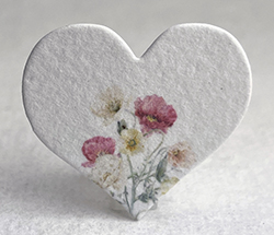 printed seed paper hearts 