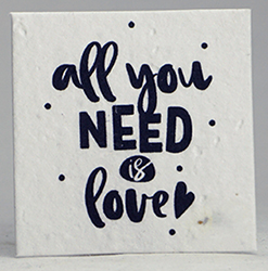 all you need is love square seed paper tags