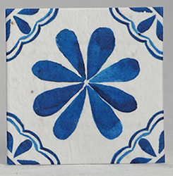 blue tile square seed paper tags