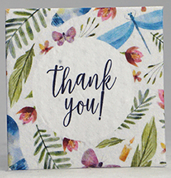 thank you square seed paper tags