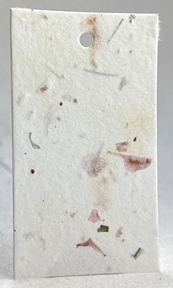 pink petals and recycled seed paper tags