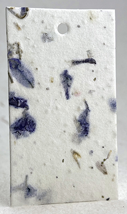 blue flowers and recycled seed paper tags