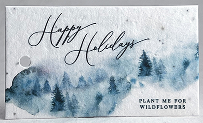 Happy Holidays Hidden Trees gift tag