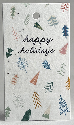 Happy Holidays Scattered Trees gift tag