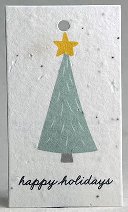 Happy Holidays Xmas Tree gift tag