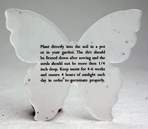 planting instructions butterfly seed paper