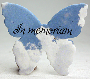in memoriam clouds butterfly seed paper
