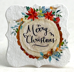 Merry Christmas Log tag seed paper wildflower