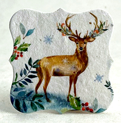 Winter Stag tag seed paper