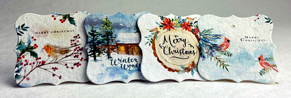 square seed paper tags woodland holiday collection