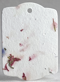 recycled fiber and pink petal tag seed paper wildflower