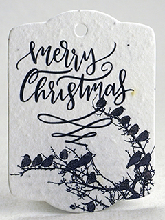 Merry Christmas tag seed paper wildflower