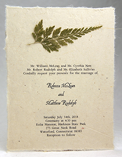 Cedar branch invitation panel with print
